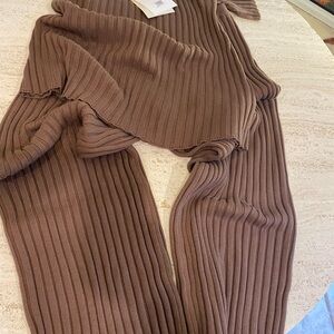 SABO- NWT Brown Ribbed Knit Pant set